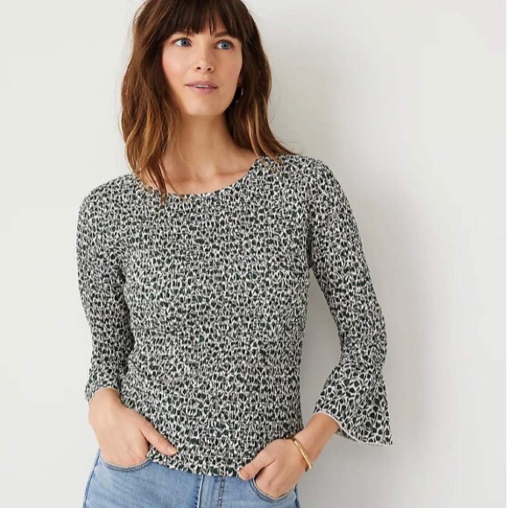 Ann Taylor smocked floral blouse
